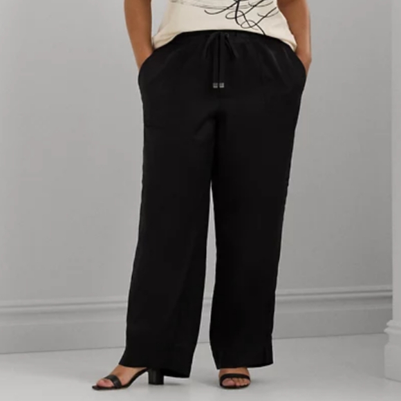 Lauren Ralph Lauren Wide Leg Linen Pant - Picture 1 of 11